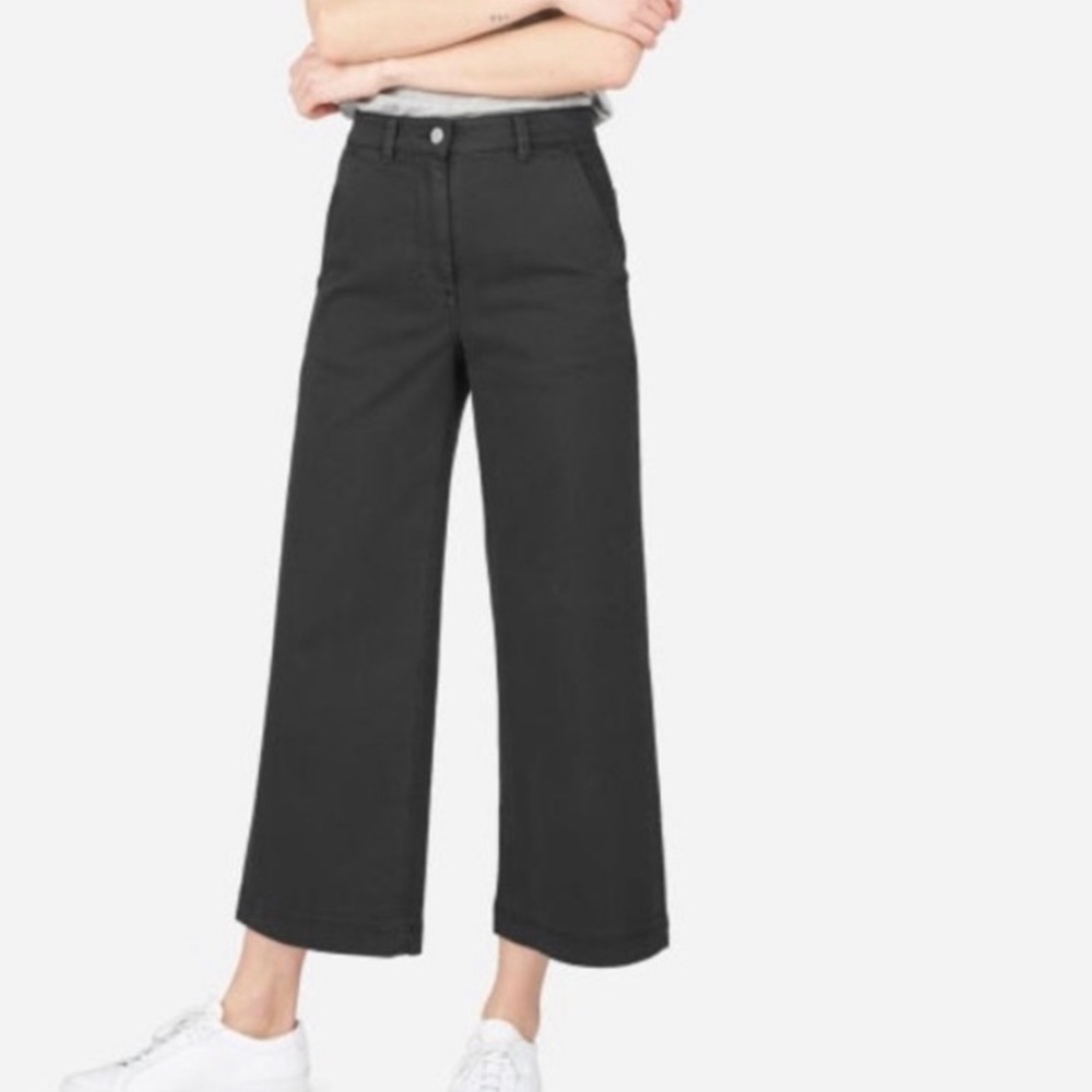 Black Wide Leg Crop